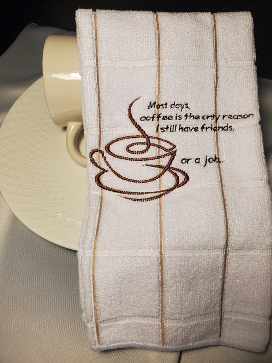 Coffee message hand towels