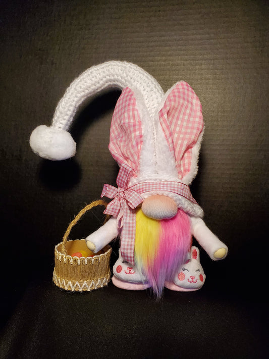 Pink Gingham Bunny Gnomes