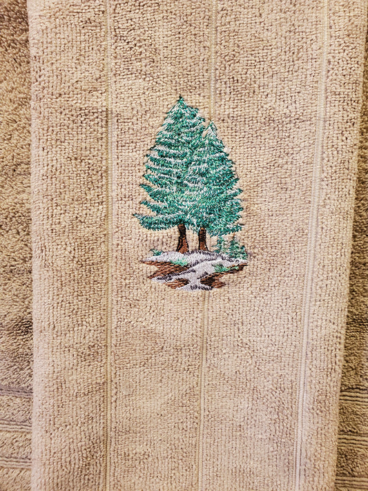 winter tree hand towel